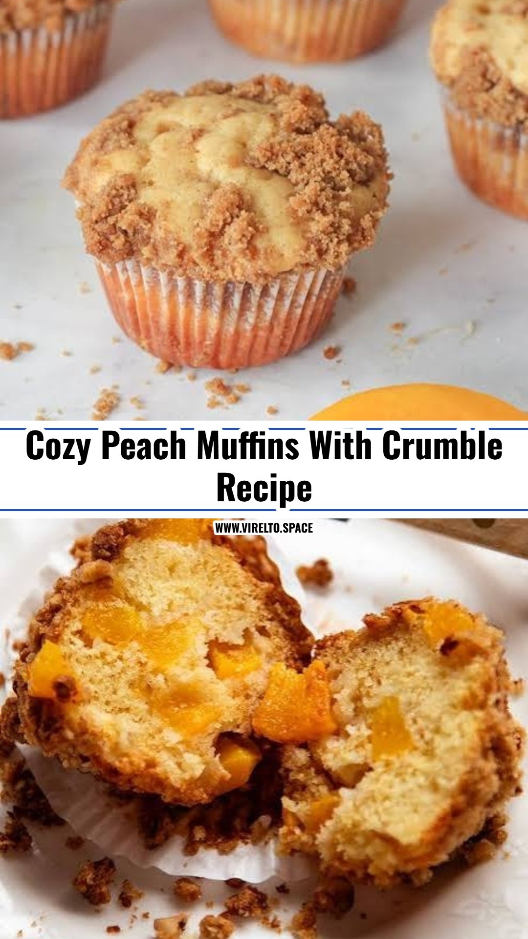 Easy Peach Muffins With Crumble Topping