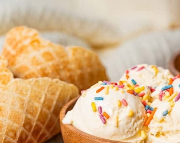 The Best Homemade Vanilla Ice Cream Ever top view