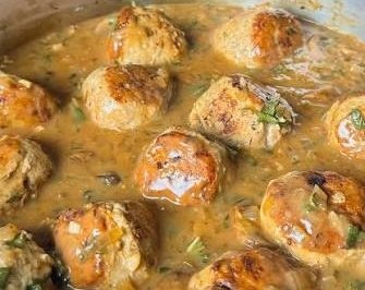 Best Creamy Pumpkin Chicken Meatballs in Sage Cream Sauce suggested serving