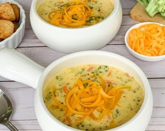 Best Ever Copycat Panera Broccoli Cheddar Soup suggested serving