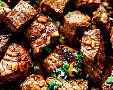 Garlic Butter Steak Bites That Melt In Your Mouth suggested serving