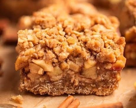 Salted Caramel Apple Cider Crumble Bars Are Magic top view
