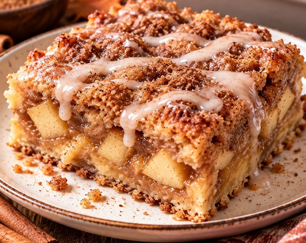 Soft and Chewy Apple Snickerdoodle Bars for Fall top view