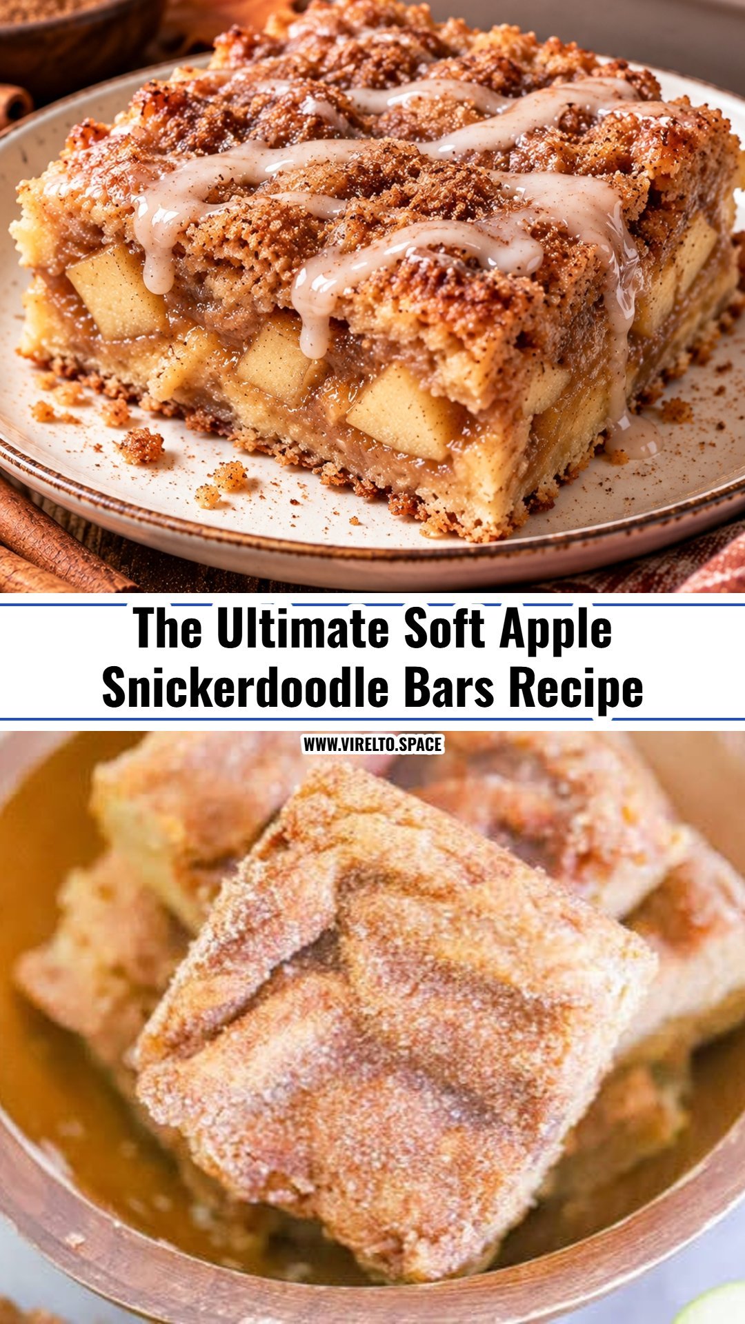 Soft and Chewy Apple Snickerdoodle Bars for Fall