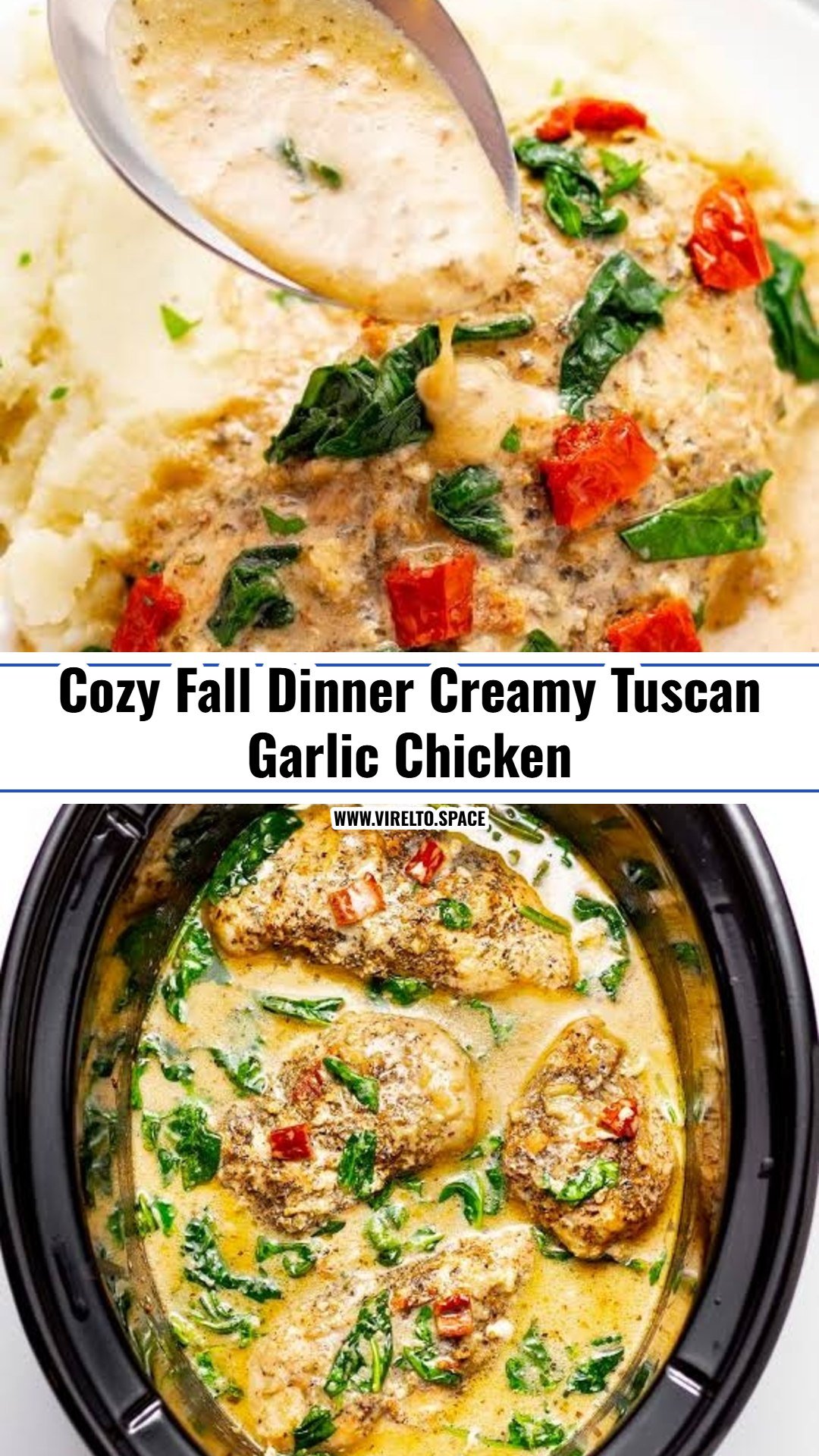 Viral Creamy Tuscan Garlic Crockpot Chicken