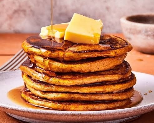Viral Fluffy High Protein Pumpkin Spice Pancakes suggested serving